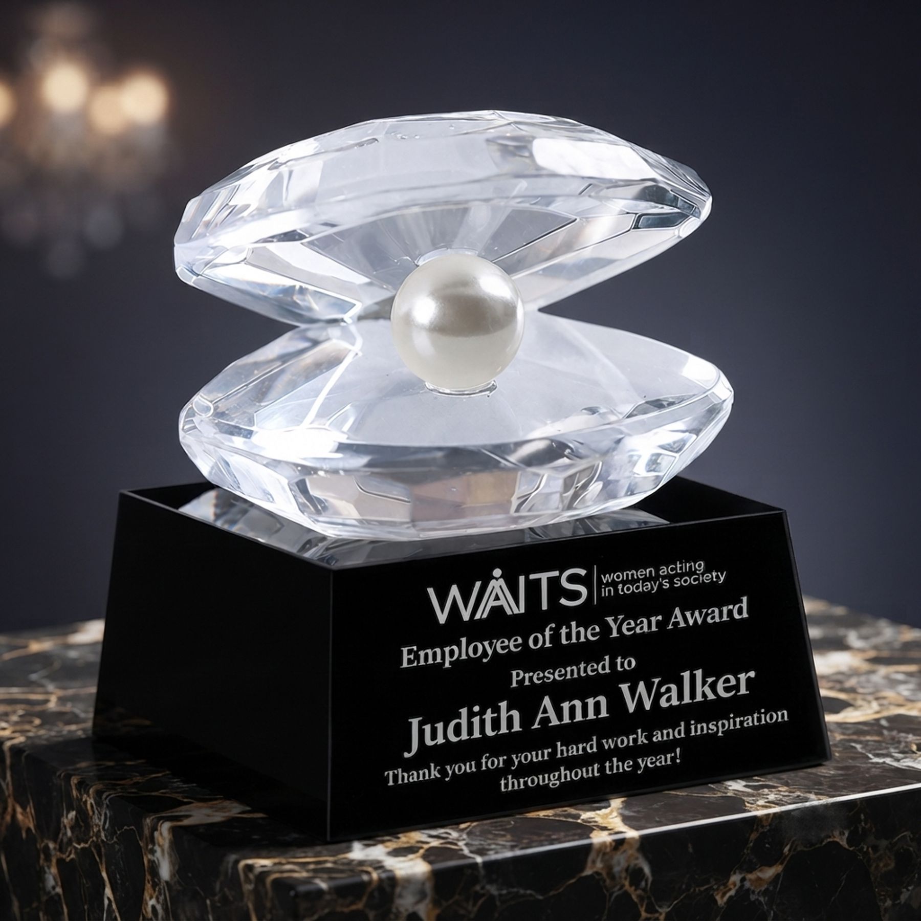 Crystal award product example for a time-sensitive corporate event