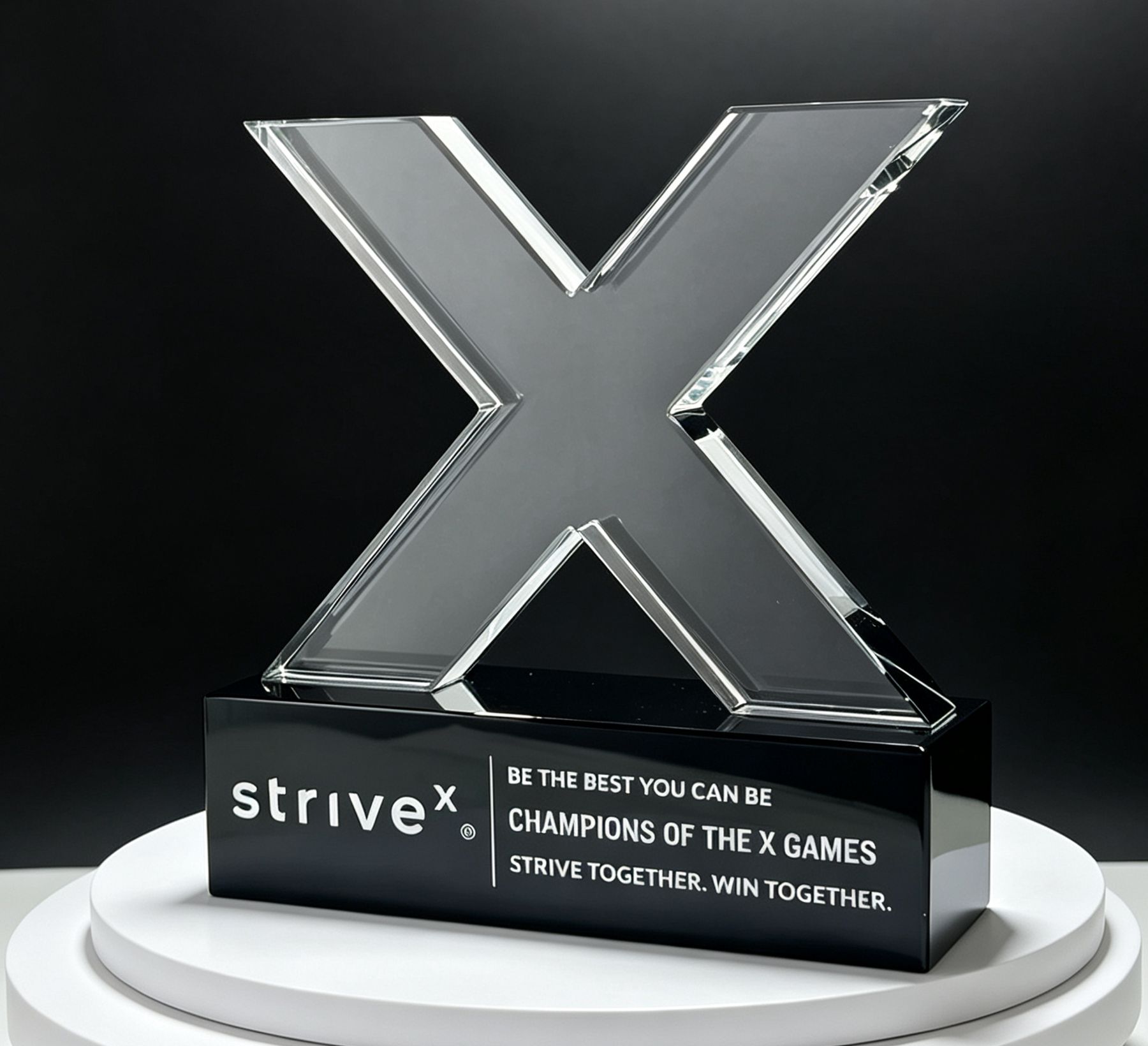 Crystal award design for corporate achievement recognition